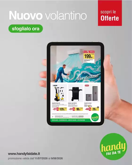 Volantino Handy fai da te | Nuovo volantino | 2026-07-11T00:00:00.000Z - 2026-08-09T00:00:00.000Z