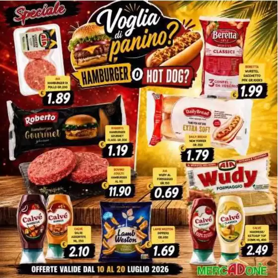 Volantino MercADone | Voglia di panino? | 2026-07-10T00:00:00.000Z - 2026-07-20T00:00:00.000Z