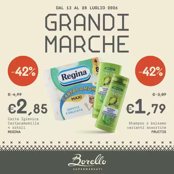 Volantino Borello | Grandi marche | 2026-07-13T00:00:00.000Z - 2026-07-28T00:00:00.000Z