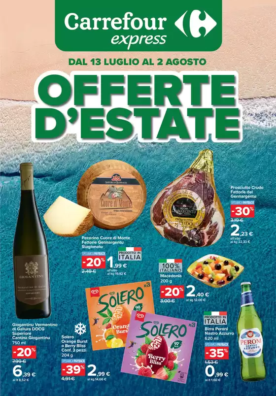 Volantino Carrefour Express | Offerte d'estate | 2026-07-13T00:00:00.000Z - 2026-08-02T00:00:00.000Z
