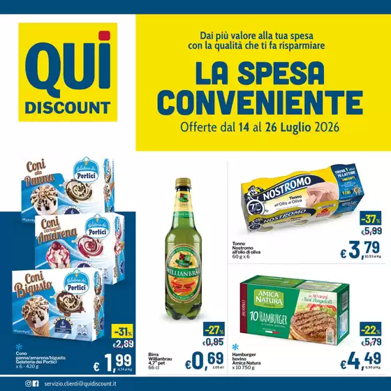 Volantino Qui Discount | La spesa conveniente | 2026-07-14T00:00:00.000Z - 2026-07-26T00:00:00.000Z