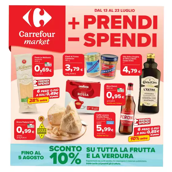 Volantino Carrefour Market | Piu prendi meno spendi | 2026-07-13T00:00:00.000Z - 2026-07-23T00:00:00.000Z