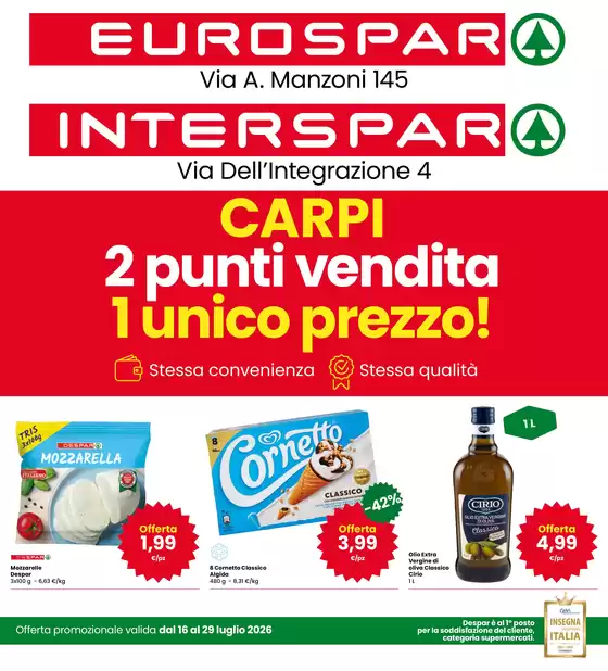 Volantino Interspar a Bastiglia | Offerte | 2026-07-16T00:00:00.000Z - 2026-07-29T00:00:00.000Z