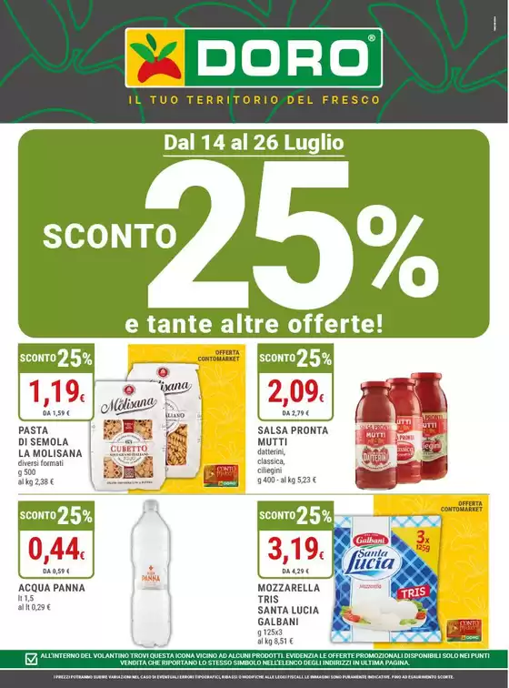 Volantino Doro | Sconto 25% e tante altre offerte! | 2026-07-14T00:00:00.000Z - 2026-07-26T00:00:00.000Z