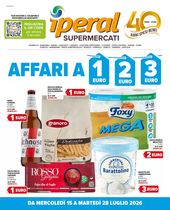 Volantino Iperal | Affari a 1,2,3 € | 2026-07-15T00:00:00.000Z - 2026-07-28T00:00:00.000Z