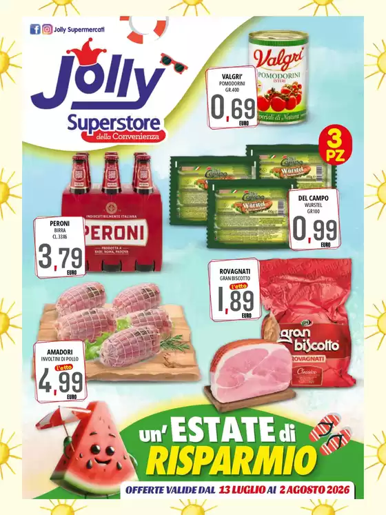 Volantino Jolly Market | Un'estate di risparmio | 2026-07-13T00:00:00.000Z - 2026-08-02T00:00:00.000Z