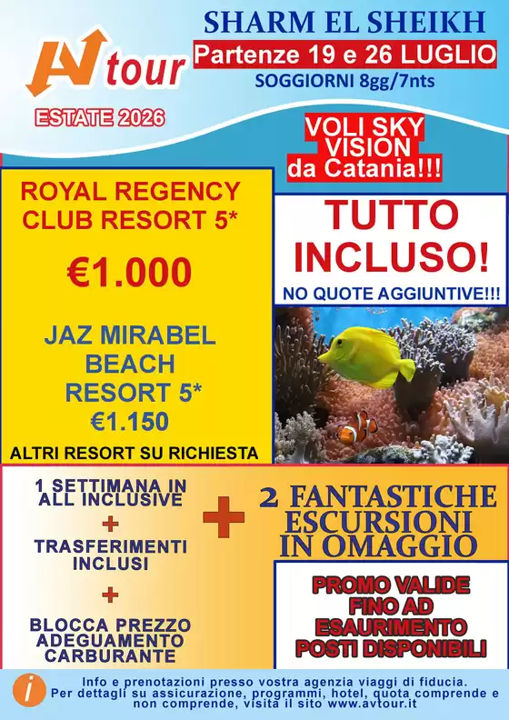 Volantino Av Tour a Ghisalba | SUPER OFFERTE SHARM PARTENZE 19 E 26 LUGLIO | 2026-07-19T00:00:00.000Z - 2026-07-26T00:00:00.000Z