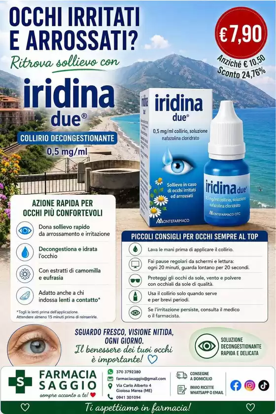 Volantino Farmacia Saggio | Occhi irritati e arrossati? | 2026-07-14T00:00:00.000Z - 2026-07-19T00:00:00.000Z