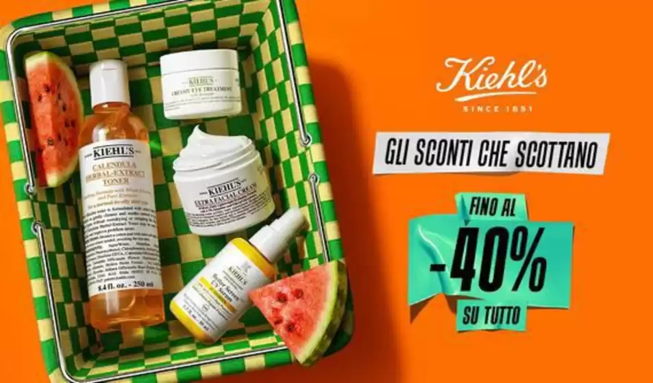 Volantino Kiehls | Fino al -40% su tutto | 2026-07-14T00:00:00.000Z - 2026-07-28T00:00:00.000Z