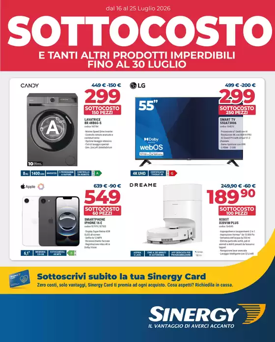 Volantino Sinergy a Casella | Sottocosto | 2026-07-16T00:00:00.000Z - 2026-07-30T00:00:00.000Z