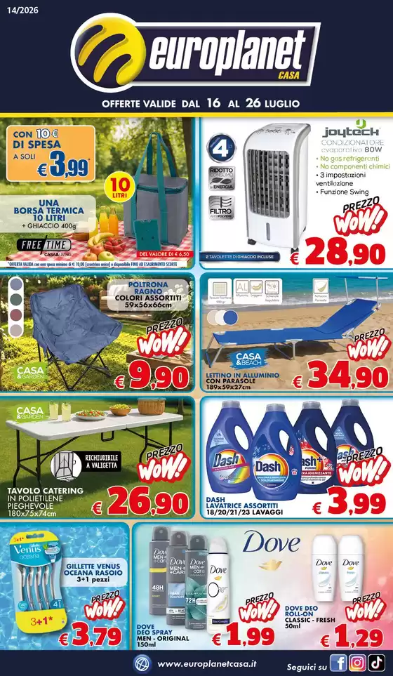 Volantino Europlanet Casa | Offerte valide dal 16 al 26 luglio | 2026-07-16T00:00:00.000Z - 2026-07-26T00:00:00.000Z