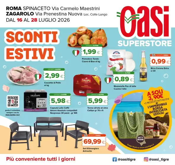 Volantino Oasi | Sconti estivi | 2026-07-16T00:00:00.000Z - 2026-07-28T00:00:00.000Z