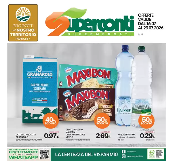 Volantino Superconti | Offerte valide dal 16.07 al 29.07.2026 | 2026-07-16T00:00:00.000Z - 2026-07-29T00:00:00.000Z