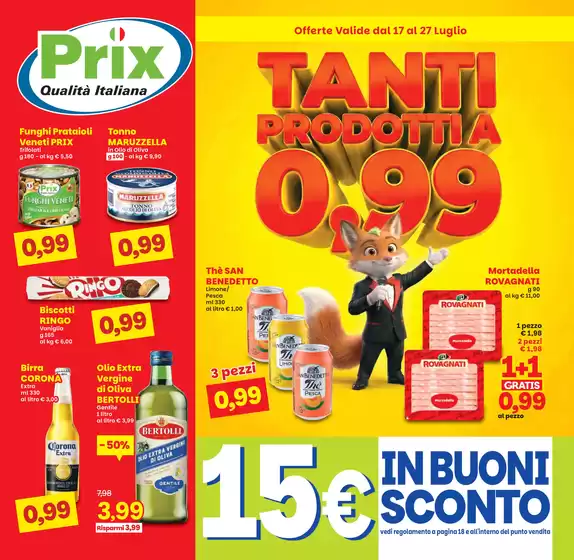 Volantino Prix | Tanti prodotti a 0.99 | 2026-07-17T00:00:00.000Z - 2026-07-27T00:00:00.000Z