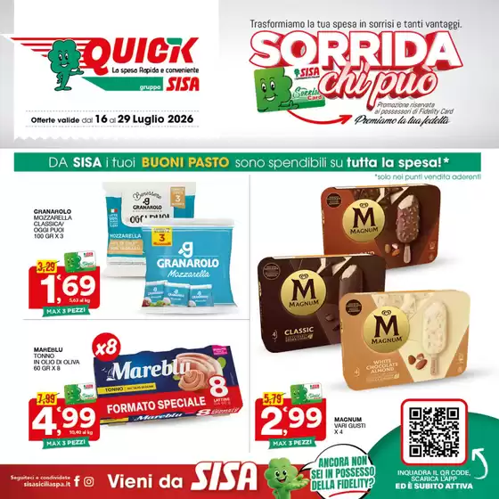 Volantino Quick Sisa | Sorrida chi puo  | 2026-07-16T00:00:00.000Z - 2026-07-29T00:00:00.000Z