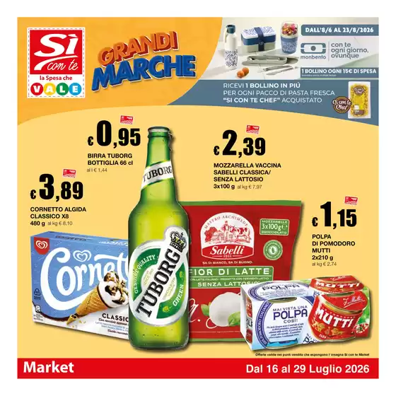 Volantino Si con te market | Grandi Marche! | 2026-07-16T00:00:00.000Z - 2026-07-29T00:00:00.000Z