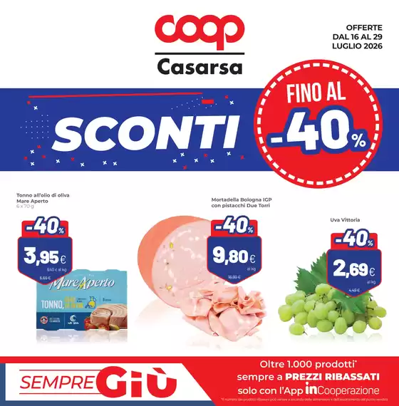 Volantino Coop | Sconti fino al 40% | 2026-07-16T00:00:00.000Z - 2026-07-29T00:00:00.000Z