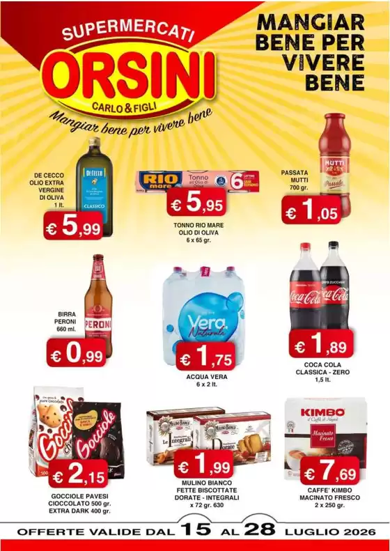 Volantino Orsini Market | Offerte valide dal 15 al 28 luglio | 2026-07-15T00:00:00.000Z - 2026-07-28T00:00:00.000Z