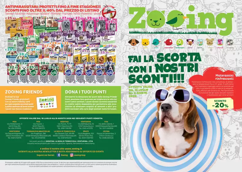 Volantino Zooing | Pieghevole zooing offerte | 2026-07-16T00:00:00.000Z - 2026-08-08T00:00:00.000Z