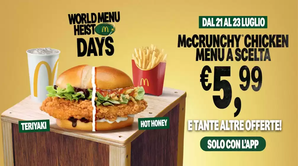 Volantino McDonald's | World menu heist days | 2026-07-21T00:00:00.000Z - 2026-07-23T00:00:00.000Z