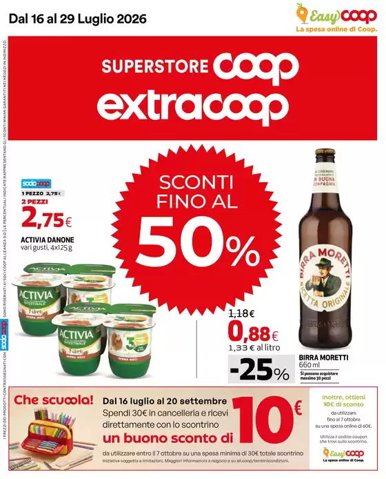 Volantino Extracoop | Sconti fino al 50% | 2026-07-16T00:00:00.000Z - 2026-07-29T00:00:00.000Z