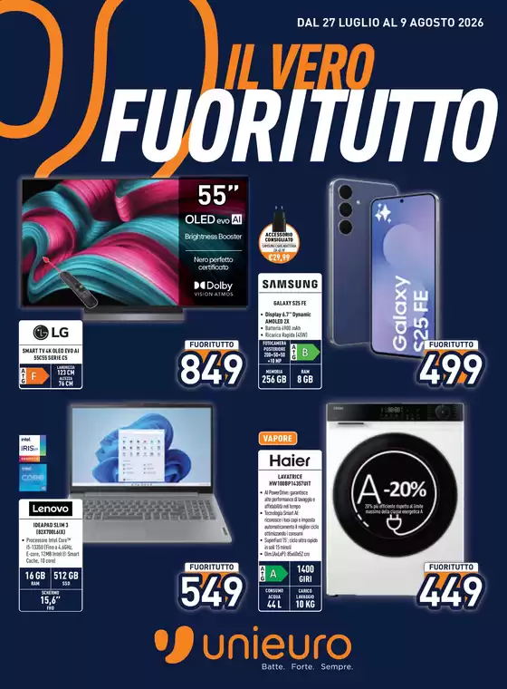 Volantino Unieuro a Torretta (Crotone) | Il Vero Fuoritutto | 2026-07-27T00:00:00.000Z - 2026-08-09T00:00:00.000Z