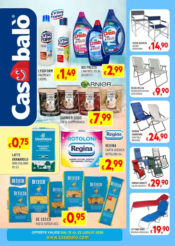 Volantino Casabalò | Offerte valide dal 15 al 25 luglio 2026 | 2026-07-15T00:00:00.000Z - 2026-07-25T00:00:00.000Z
