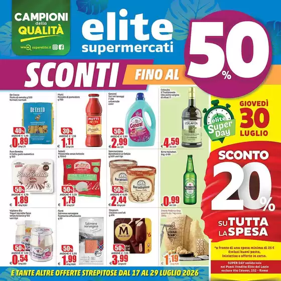 Volantino Elite | Sconti fino al 50% | 2026-07-17T00:00:00.000Z - 2026-07-30T00:00:00.000Z
