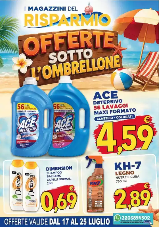 Volantino Magazzini del Risparmio | Offerte sotto l'ombrellone | 2026-07-17T00:00:00.000Z - 2026-07-25T00:00:00.000Z