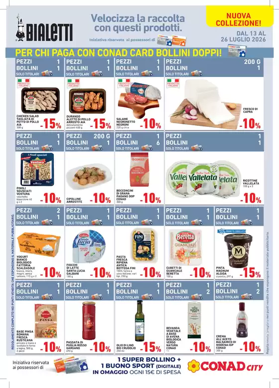 Volantino Conad City | Velocizza la raccolta con questi prodotti! | 2026-07-17T00:00:00.000Z - 2026-07-26T00:00:00.000Z