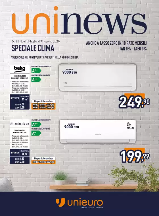 Volantino Unieuro | Speciale Clima! | 2026-07-18T00:00:00.000Z - 2026-08-31T00:00:00.000Z