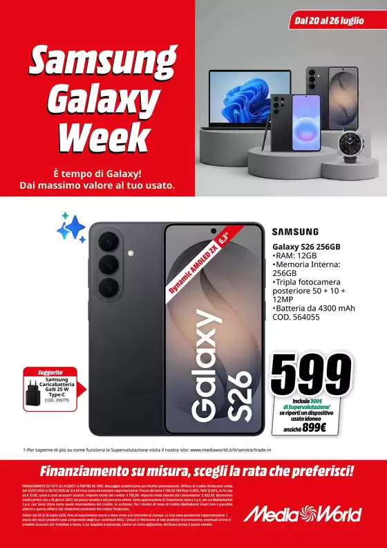 Volantino MediaWorld a Elini | Samsung galaxy week | 2026-07-20T00:00:00.000Z - 2026-07-26T00:00:00.000Z