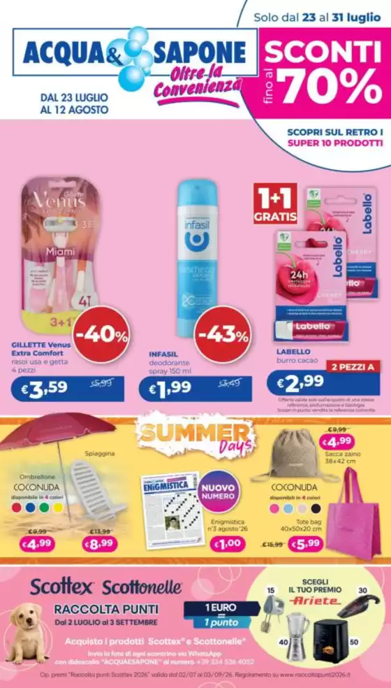 Volantino Acqua & Sapone | Fino al sconti 70% | 2026-07-23T00:00:00.000Z - 2026-08-12T00:00:00.000Z