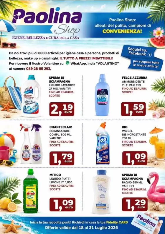 Volantino Paolina Shop | Offerte valide dal 18 al 31 luglio | 2026-07-18T00:00:00.000Z - 2026-07-31T00:00:00.000Z
