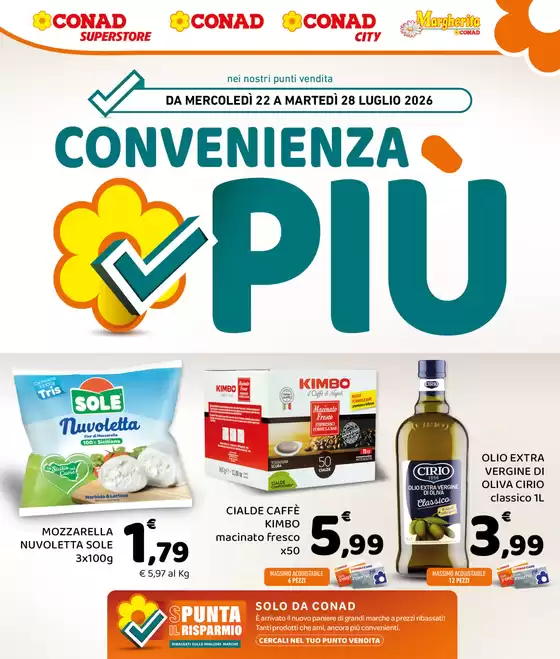 Volantino Conad City a Colli al Metauro | Convenienza Più | 2026-07-22T00:00:00.000Z - 2026-07-28T00:00:00.000Z