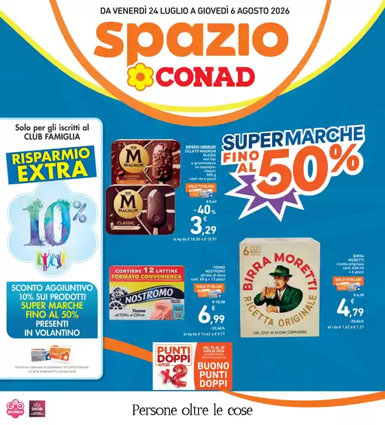Volantino Spazio Conad a Lido delle Nazioni | Super marche fino al 50% | 2026-07-24T00:00:00.000Z - 2026-08-06T00:00:00.000Z