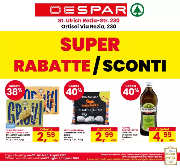Volantino Despar | Super sconti | 2026-07-23T00:00:00.000Z - 2026-08-05T00:00:00.000Z