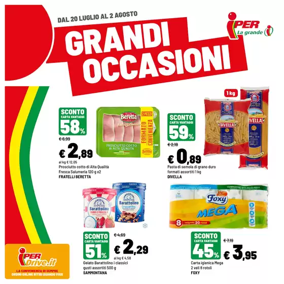 Volantino Iper La grande i | Grandi occasioni | 2026-07-20T00:00:00.000Z - 2026-08-02T00:00:00.000Z