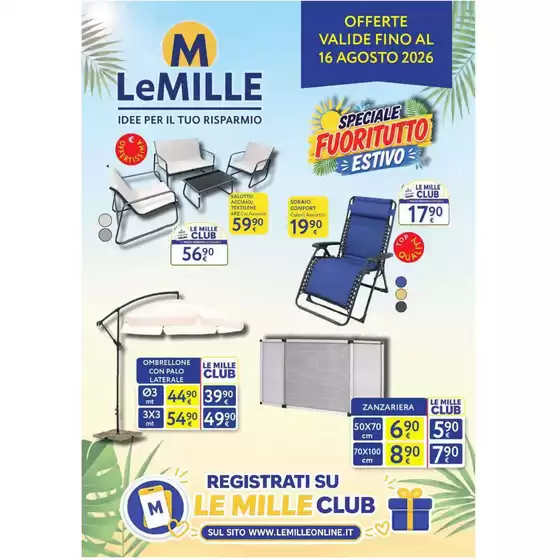 Volantino Le Mille a Laerru | Speciale fuoritutto estivo | 2026-07-21T00:00:00.000Z - 2026-08-16T00:00:00.000Z