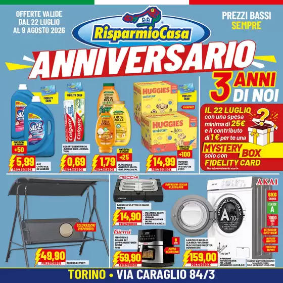 Volantino Risparmio Casa a None | ANNIVERSARIO | 2026-07-22T00:00:00.000Z - 2026-08-09T00:00:00.000Z