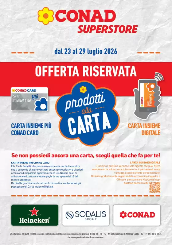 Volantino Conad Superstore | PRODOTTI ALLA CARTA | 2026-07-23T00:00:00.000Z - 2026-07-29T00:00:00.000Z