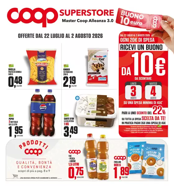 Volantino Superstore Coop | Offerte dal 22 luglio al 2 agosto 2026 | 2026-07-22T00:00:00.000Z - 2026-08-02T00:00:00.000Z