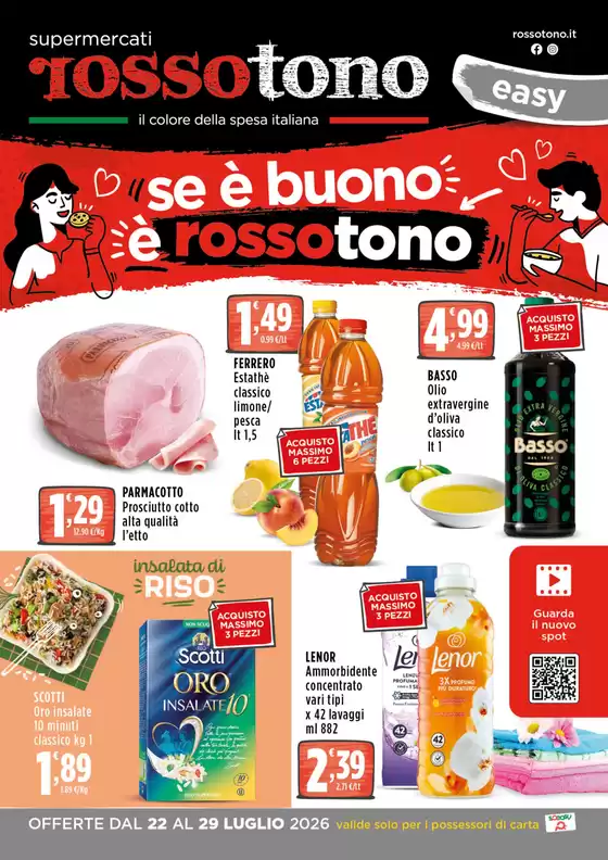 Volantino Supermercati Rossotono Easy | Se e buono e rossotono | 2026-07-22T00:00:00.000Z - 2026-07-29T00:00:00.000Z