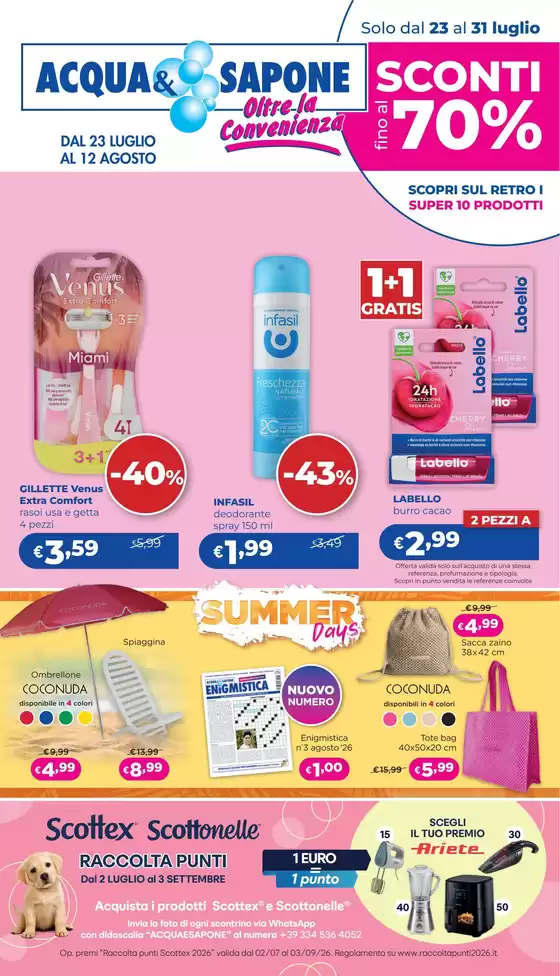Volantino Acqua & Sapone a Villa Faraldi | Sconti fino al 70% | 2026-07-02T00:00:00.000Z - 2026-09-03T00:00:00.000Z
