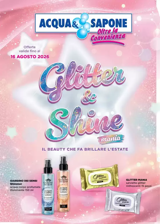 Volantino Acqua & Sapone a Villa Faraldi | Glitter & Shine | 2026-07-22T00:00:00.000Z - 2026-08-16T00:00:00.000Z