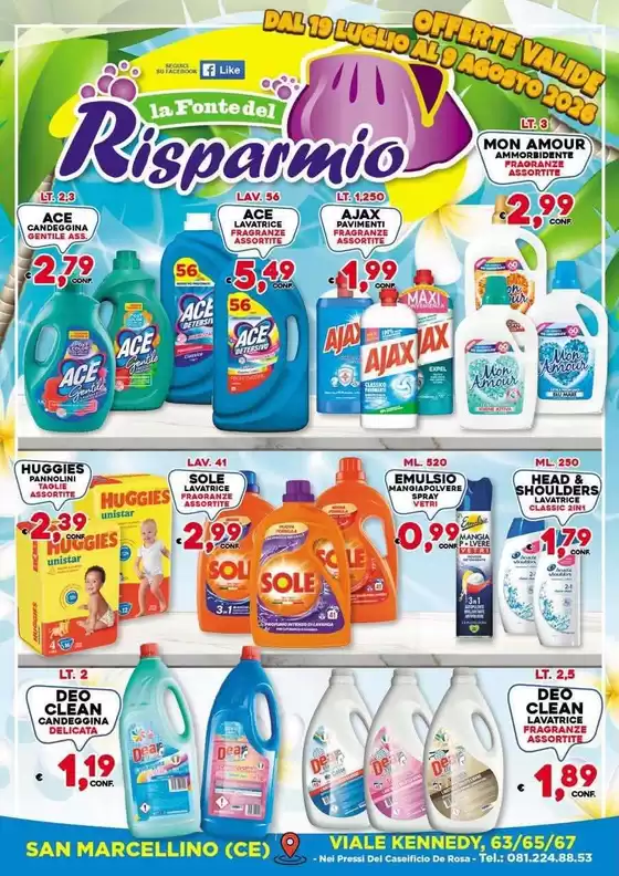 Volantino La Fonte del Risparmio a Villa Faraldi | Offerte valide dal 19 luglio al 9 agosto 2026 | 2026-07-19T00:00:00.000Z - 2026-08-09T00:00:00.000Z