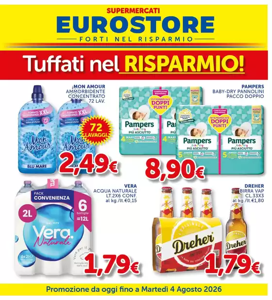 Volantino Supermercati Eurostore a Santa Maria la Carità | Tuffati nel Risparmio! | 2026-07-22T00:00:00.000Z - 2026-08-04T00:00:00.000Z