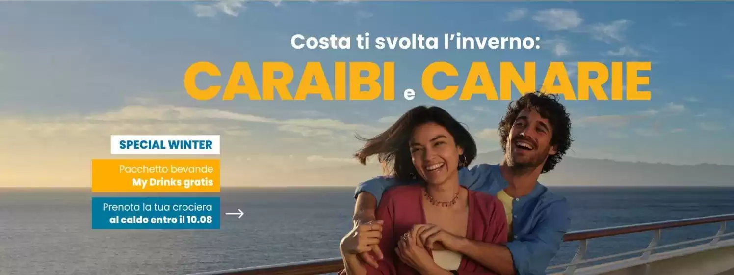 Volantino Costa Crociere a San Pietro di Feletto | Caraibi e canarie | 2026-07-23T00:00:00.000Z - 2026-08-10T00:00:00.000Z