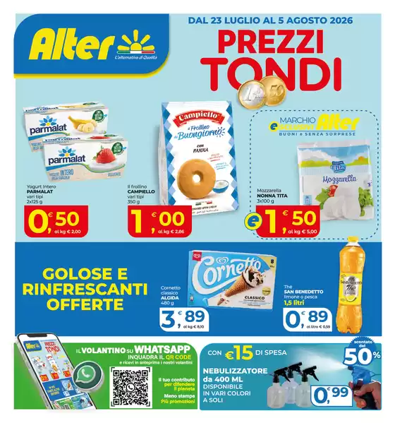 Volantino Alter Discount a Alpago | Prezzi tondi | 2026-07-23T00:00:00.000Z - 2026-08-05T00:00:00.000Z