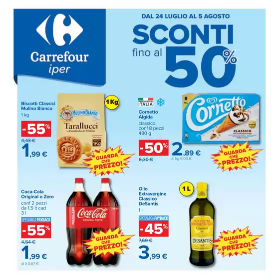 Volantino Carrefour Ipermercati | Sconti fino al 50% | 2026-07-24T00:00:00.000Z - 2026-08-05T00:00:00.000Z